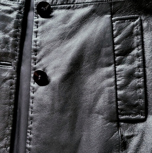 Jacket black Danier leather spring fall office - Picture 5 of 6